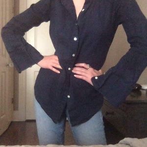 J. Crew Navy Blue Button-Up